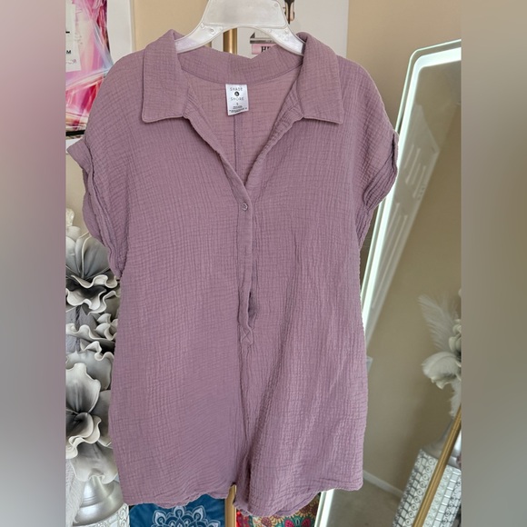 Shade & Shore Mauve Textured Romper - Picture 1 of 4